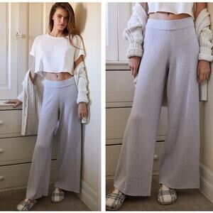 ANTHROPOLOGIE x DAILY PRACTICE Wide-Leg Lounge Pants Gray Blue Sz XL {NN36}